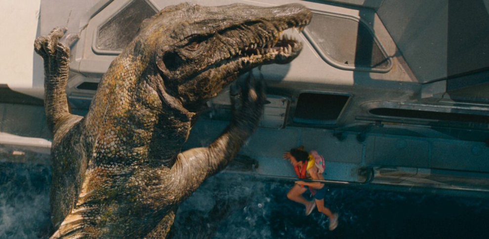 Dinosaur attacking boat
