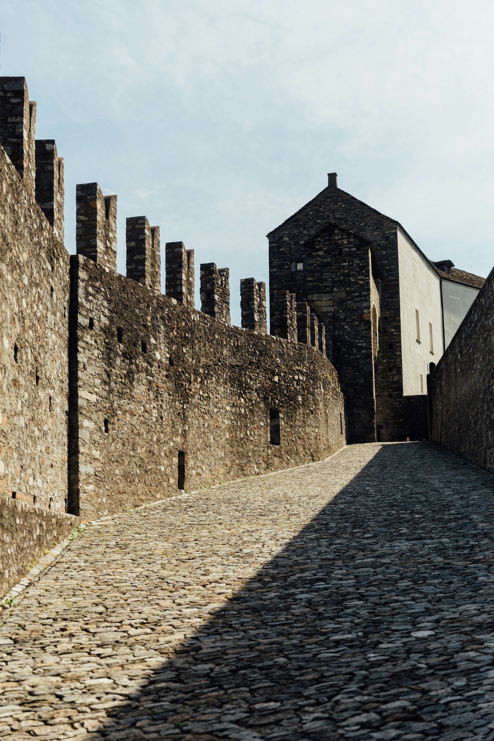 Castle passage with stone walls