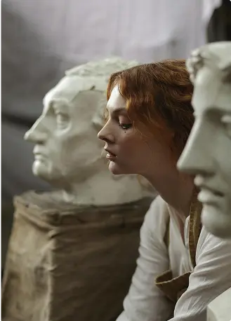 Classical busts with person